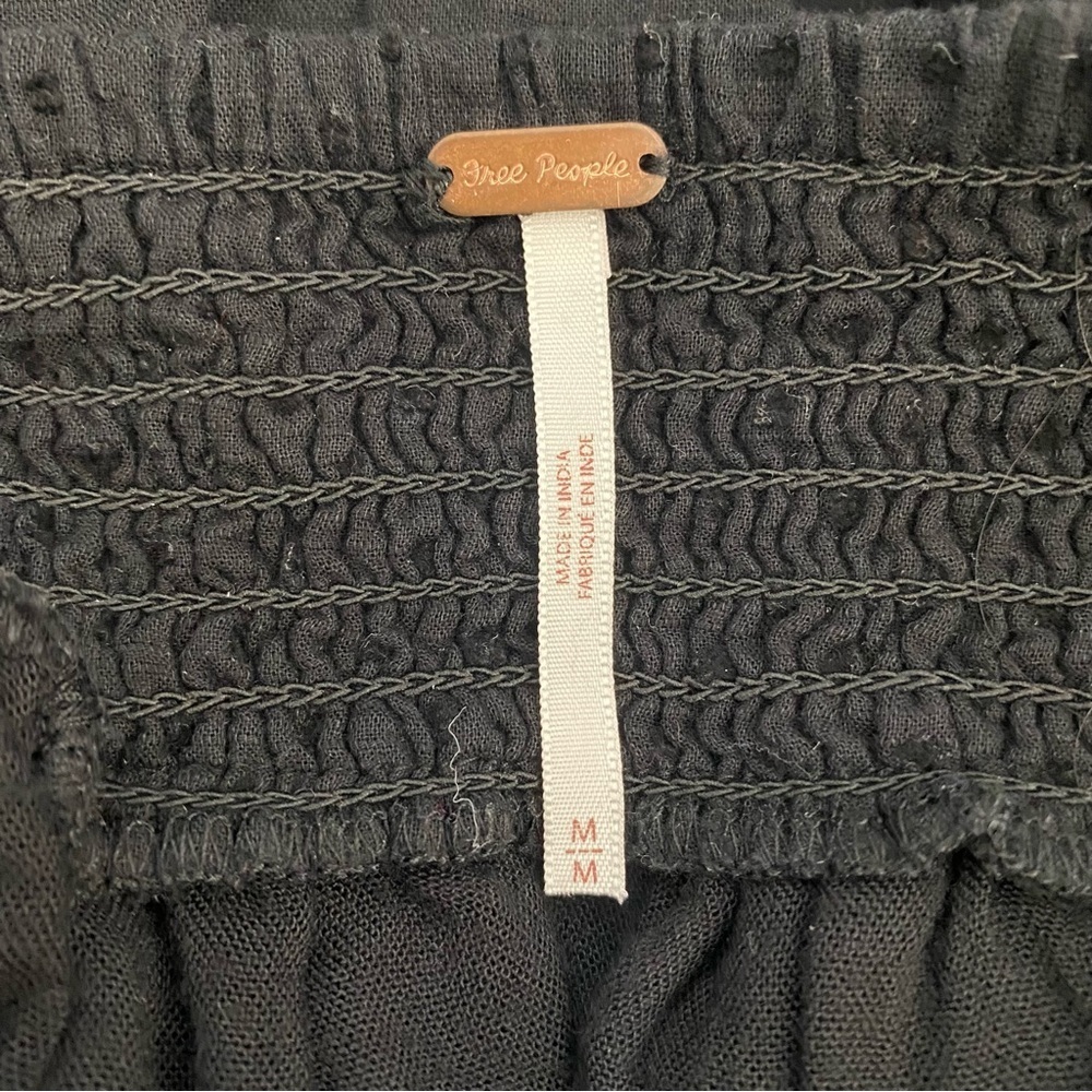 Free People Sugarpie Black Long Sleeve Boho Mini Dress - Picture 10 of 13
